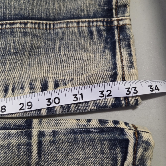 NWT SOSOO Straight Y2K 1971 Patchwork Denim Grunge Distressed Mens Jeans - Picture 8 of 8